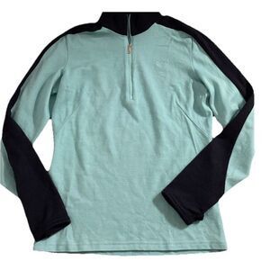 Icebreaker Sport 320 Merino Wool 1/4 Zip Long Sleeve Pullover Sweater Sz M Blue